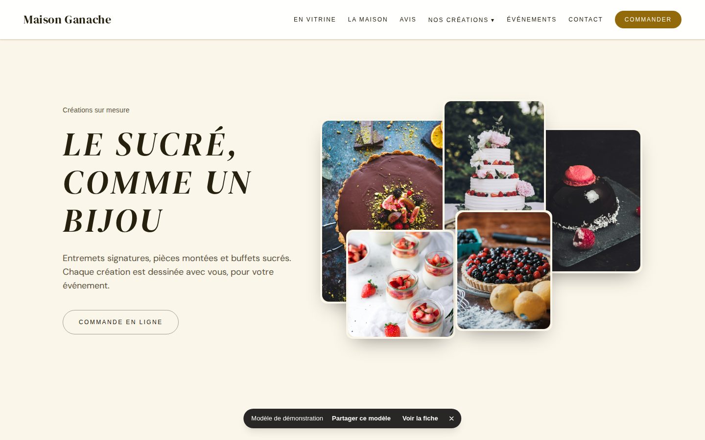 Aperçu du modèle Ganache